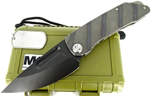 Medford Knife &amp; Tool General Tactical Folder Knife Flamed Titanium Handles PVD Blade MK24DP-03FL