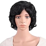 MapofBeauty 30cm/ 12 inch Elderly Curly Short Curly Fashion Wigs(Black)