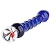 Beauty7 Anal Plug Anal Butt Plug Flower End Glass Dildo Swirls Mushroom Glans Tip G-Spot Anal Vaginal Massager Pleasure Wand Sex Toy for Adult