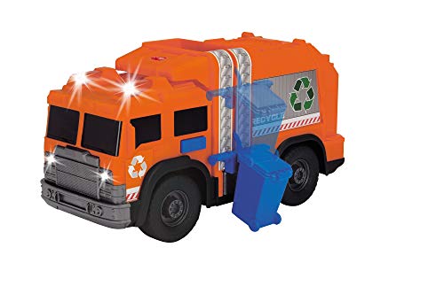 Dickie Toys 203306001 Recycle Truck, Müllauto, Müllabfuhrwagen, Müllfahrzeug, Müllwagen, Spielzeugauto, Abfallbehälter fährt auf und ab, Licht & Sound, inkl. Batterien, 30 cm groß, ab 3 Jahren – Bild 6