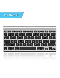 Teclado Bluetooth recargable para Mac OS, Jelly Comb Ultra Compacto Mini Teclado inalámbrico compatible para MacBook, MacBook Air, MacBook Pro, iMac, y iMac Pro   Aluminio Negro