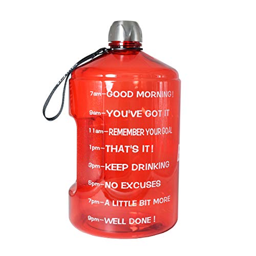 image for BuildLife 1 Gallon Water Bottle Motivational Fitness Workout with Time