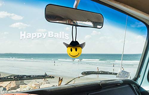 HappyBalls Happy Smiley Cowboy Car Antenna Topper/Antenna Ball/Mirror Dangler/Desktop Spring Stand - Thumbnail 5