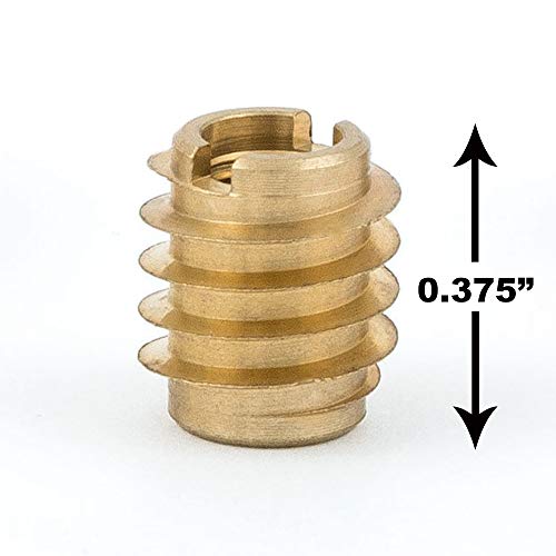 EZ LOK Knife Threaded Insert for HardWood, Brass Thread Inserts M30.