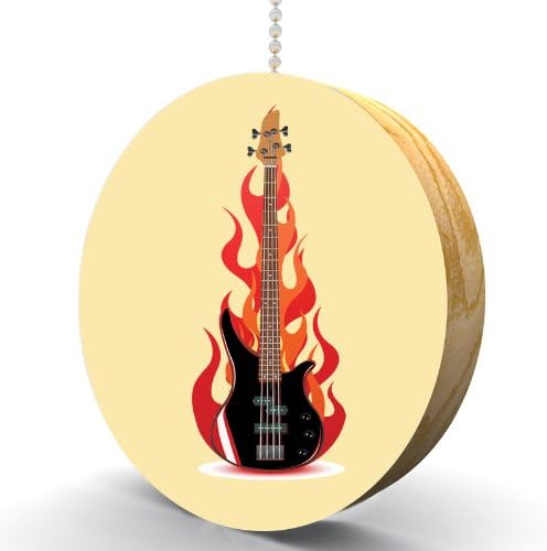 Amazon Com Electric Guitar Flames Hardwood Oak Fan Light Pull