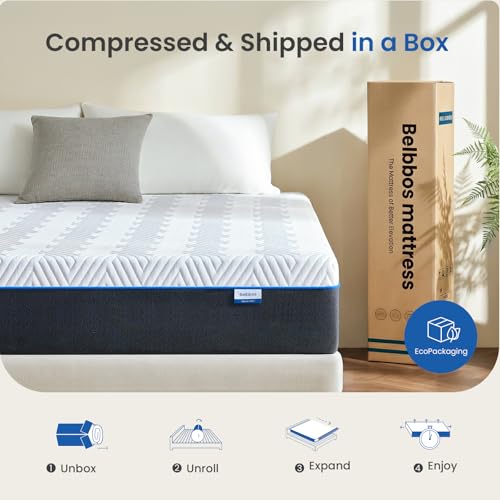 Belbbos Single Memory Foam Mattress 90x190x20cm — Medium Firm Orthopedic Support with Breathable＆Removable Cover,Cooling Gel Foam for Pressure Relief＆Back Pain— CertiPUR-US Certified