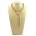 Elegant Fashion Women Girls Long Brown Leather Rope Gold Tube False Choker Collar Necklace Women Collier Bijoux