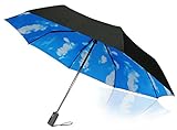 Umbrella Windproof To 65 MPH - Auto Open & Close - Compact Umbrella Sky Blue Color