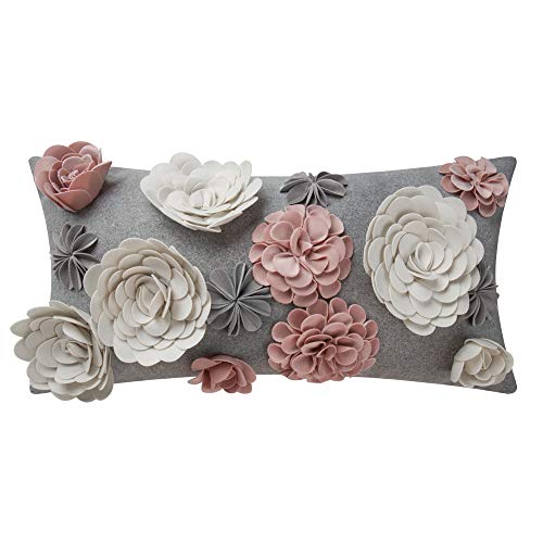 King-Rose-3D-Flower-Throw-Pillow-Cover-Handmade-Pillowcase-Decorative-Cushion-Cover-Bed-Sofa-Couch-Living-Room-12-x-20-Inches-Colorful