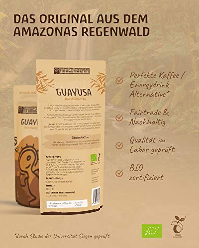 Bio Guayusa Tee 80g - Kaffee und Energydrink Alternative - Waldgarten Anbau im Amazonas - das Original von Matchachin – Bild 3