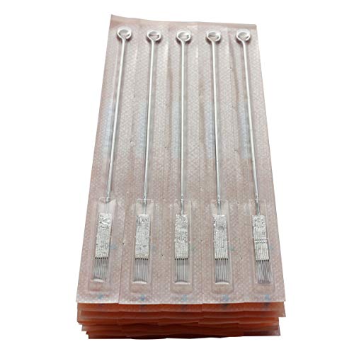 Needlehouse 50pcs Disposable & Sterilized Tattoo NeedlesÂ 15 Curved Magnum (15RM) and 50pcs Professional Sterile Plastic Disposable Clear Tattoo magnum Tips15F (1215RM)