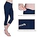 BALEAF Women's Yoga Capri Pants Workout Running Cropped Legging with Inner Pocket Non See Through Dark Blue Size M