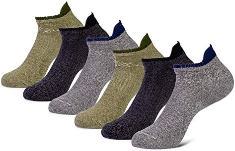 BesWlz Ankle Socks for Men Pack of 6 Pairs Low Cut Breathable Cotton Athletic Running Causal Socks