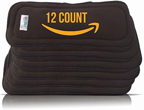 Cloth Diaper Inserts in Charcoal Bamboo (5 Layer) by AngelicWare (12 Pack)