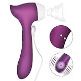 YHJ Suction Vibrator, Waterproof G Spot & Nipple & Clitoris Stimulator, 3 suction function and 8 vibration Modes Sex Toy for Women(Purple)