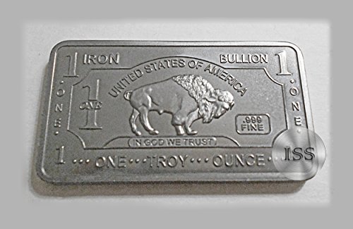 Fine .999 (Iron) Buffalo Bison Bars, Each Weighs 1 Troy Ounce, 1toz Ingot, Superb Addition To Metal Collection, Part of a Unique Series, Iconic Design, Pure Fractional Industrial (Iron)