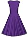 MUXXN Women's 1950s Vintage Retro Capshoulder Party Swing Dress (S, Purple)