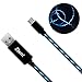 Micro USB Cable, Ztent PowerLine 0.8M Visible Flowing EL Light LED Charging Cords A Male to Micro B Charge and Sync Cord for Android Devices, Samsung Galaxy, Sony, Motorola and More
