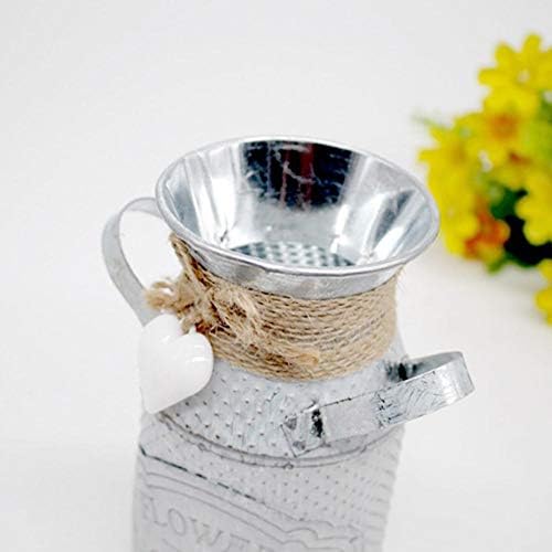 Secchio Circolare in Metallo Semplice Innovativo Vaso da Fiori cilindrico Vaso da Giardino in Ferro Pastorale Vasi Shabby Pot Fioriera Fiori Decorativi da Giardino Fioriere perdecorazione Domestica