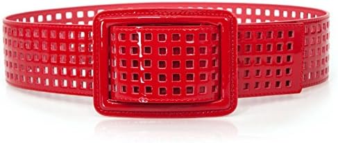 Ms Fashion Patent Leather Wide Belt/ Personality Cut Girdle/ Dress Belt-red 95cm(37inch)