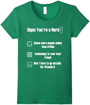 Womens Signs You're a Nerd tshirt Large Kelly Green
