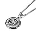 JAJAFOOK Men's 35mm Silver Stainless Steel Egypt Eye of Horus Symbol of Protection Round Pendant Necklace,Charm Pendant