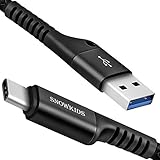 USB Type-C Cable, Snowkids USB C Cable (USB 3.0) 6.6Ft Nylon Braided Fast Charger for Samsung Galaxy Note 8,S8,S8 Plus,LG V30 V20 G6 G5,Nexus 6P 5X,Moto Z2 Play,Nintendo Switch,Pixel 2 (Black)