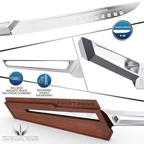 DALSTRONG - Crusader Series - Forged Thyssenkrupp High-Carbon German Stainless Steel - w/Magnetic Sheath - NSF Certified ... (Carving Knife & Fork Set 9")