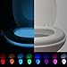 [Upgraded Version] AOSTAR Toilet Night Light Motion Activated Ultraviolet LED Toilet Bowl Light Battery Operated (8 Colors & 2 Modes)