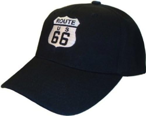 Route 66 Adjustable Baseball Cap (One Size, Black)