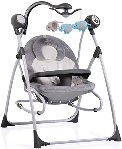 Cangaroo Sw102 Swing Star Balancelle Pour Bebe Avec Musique Et Minuteur Gris Amazon Fr Bebes Puericulture