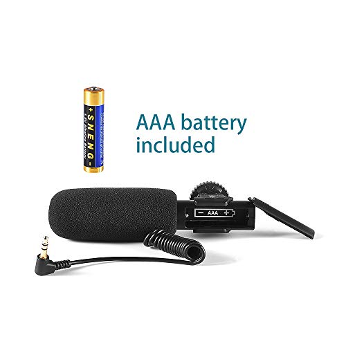 Artman Camera Video Microphone,Interview Video Mic Recording Voice Microphones for Gopro Hero 5/6/7,Canon,Nikon,Sony and More DSLR Camera/Camcorders (with 3.5mm Interface) - Thumbnail 3
