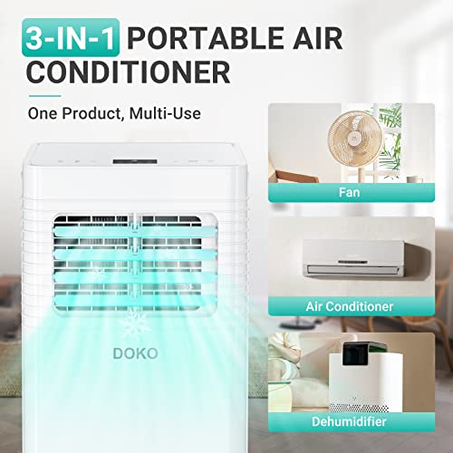 DOKO Portable Air Conditioner, 8,000 BTU for Rooms up to 200 Sq.Ft, 3