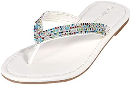 White Rainbow Flip Flops Sleeper/Footwear for Women's
