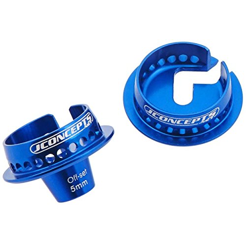 JConcepts 2493-1 Fin Shock 5mm Off-Set Spring Cup Blue 2 Pieces