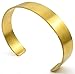 COUYA Gold Plated Stainless Steel Matt Satin Simple Cuff Bangle Bracelet for Men Women Minimalist 12mm Wide
