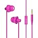 MAXROCK MINi5 Comfort-fit Headphones with Mic Wired Cellphone Earbuds with 3.5mm Jack (Pink)