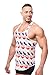JJ Malibu Men's Fun Graphic Stringer Racerback Tank Top