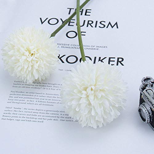 N&T NIETING Artificial Flowers 8Pcs Silk Plastic Artificial Hydrangea for DIY Bridesmaid Bridal Wedding Bouquet, Home Garden Office Party Wedding Decoration (Ivory)