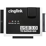 [UL/FCC Certified Power Supplier] Cinolink USB 3.0 to SATA and IDE Hard Drive Adapter Universal 2.5/3.5/5.25 Drives, with 4 Feet (1.2 Meters) USB 3.0 Cable