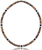 Native Treasure - Tiger Brown Coco White Heishe Puka Shell Necklace - 5mm (3/16