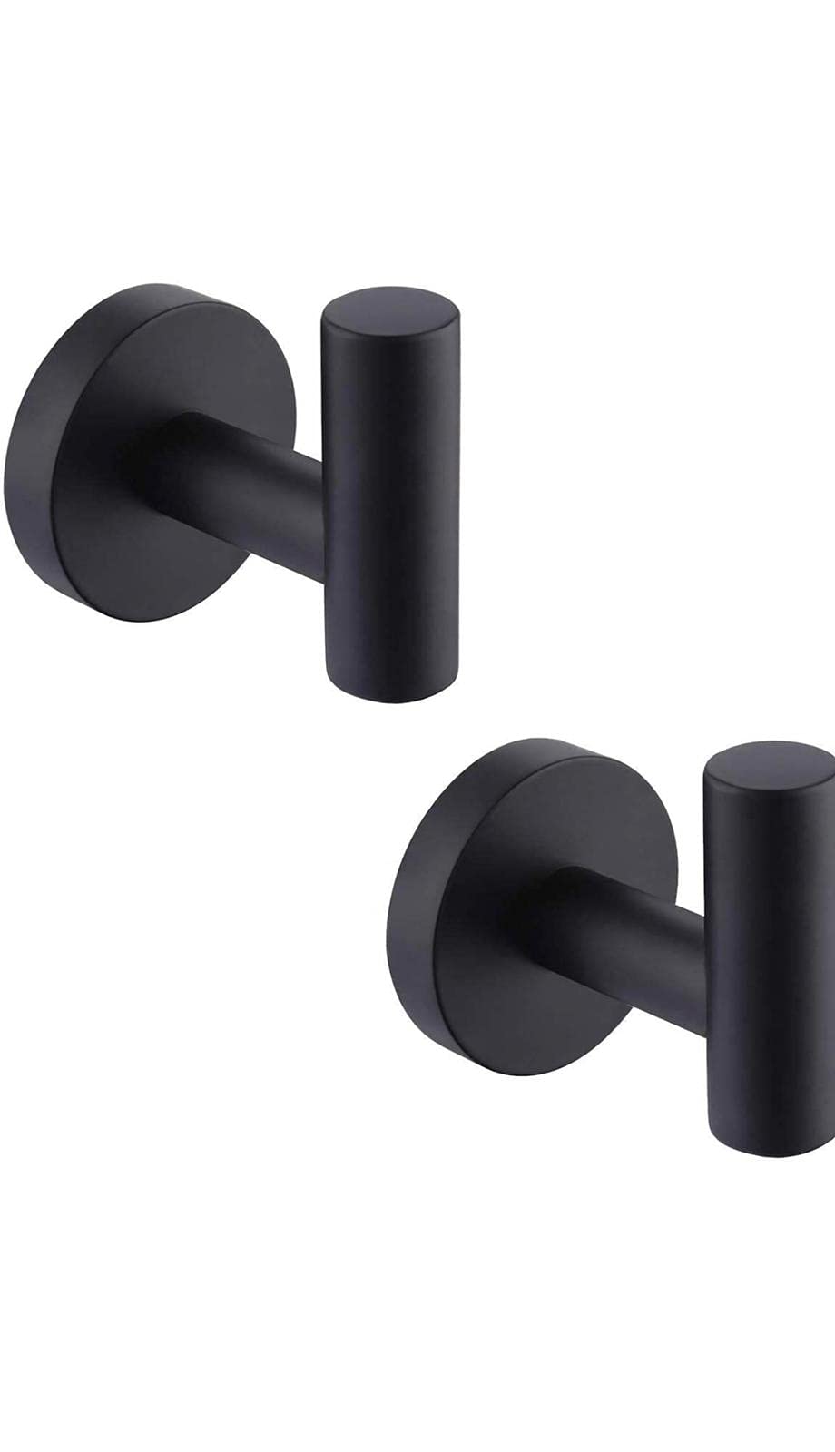 Housewares Harris and Moore 2pc Bathroom Hooks, Towel Hooks for Clothes Stainless Steel Heavy Duty Door Hanger Towel Robe Clothes Coat Hook (Black)