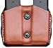 DeSantis Double Magazine Pouch - Pistol Magazine Holder, Double Mag Pouch, Mag Holder 9mm, Leather, Compatible with Most Single Stack 9mm/40 Caliber Magazines - Ambidextrous, Tan