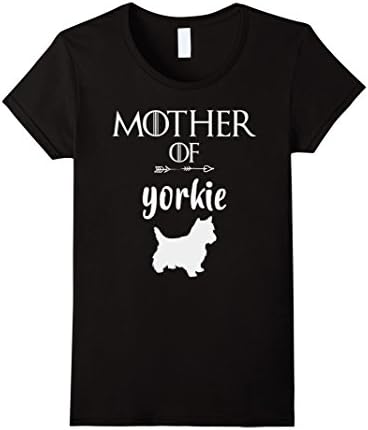 Women's Mother of Yorkie Shirt Dog Lover Gift for Dog Mom girls her XL Black