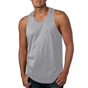 Tanktop voor heren, ronde hals, mouwloos, onderhemd, fijne rib, mouwloos, spiershirt, geschikt als bodybuilding-stringer…