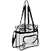 Eastsport Clear Bag for Stadium Events 12×5×12 Clear Tote Lunch Bag with Reinforced Straps for Work and Sporting Events, Black