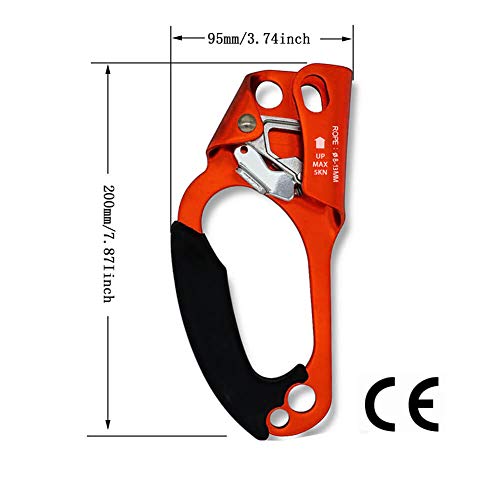 CroSight Hand Ascender Rock Climbing Tree Arborist Rappelling Gear Equipment for 8-13MM Rope 5KN Load CE Certified (Left Hand&Right Hand) - Thumbnail 2