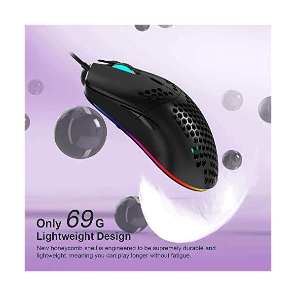 RedThunder M6 Lightweight Gaming Mouse Ultralight Ultraweave Cable