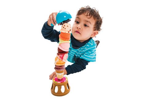Ice Cream Stacking Tower Balancing Game with Scooper for Kids