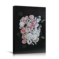 Canvas Wall Art Pink Petals Colorful Farmhouse/Country Floral Multicolor Patterns Photography - 12x18 inches